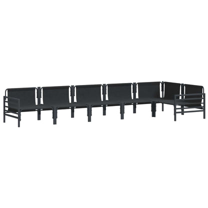 vidaXL Garden Sofa Set with Cushion 6 pcs Black Steel
