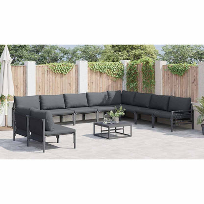 vidaXL Garden Sofa Set 11 pcs Anthracite Steel
