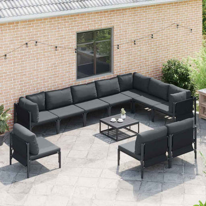 vidaXL Garden Sofa Set 11 pcs Anthracite Steel