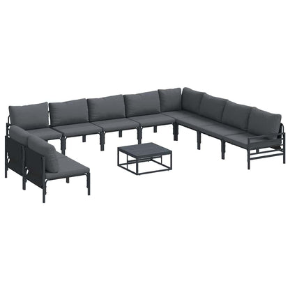 vidaXL Garden Sofa Set 11 pcs Anthracite Steel