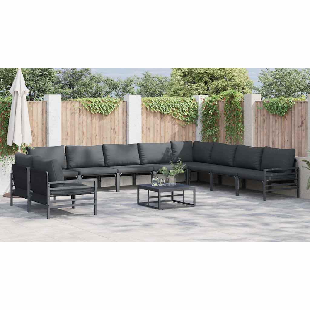 vidaXL Garden Sofa Set 11 pcs Anthracite Steel