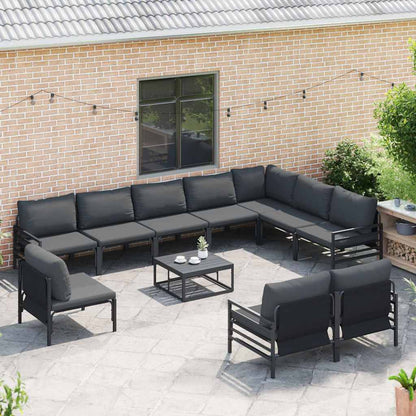 vidaXL Garden Sofa Set 11 pcs Anthracite Steel