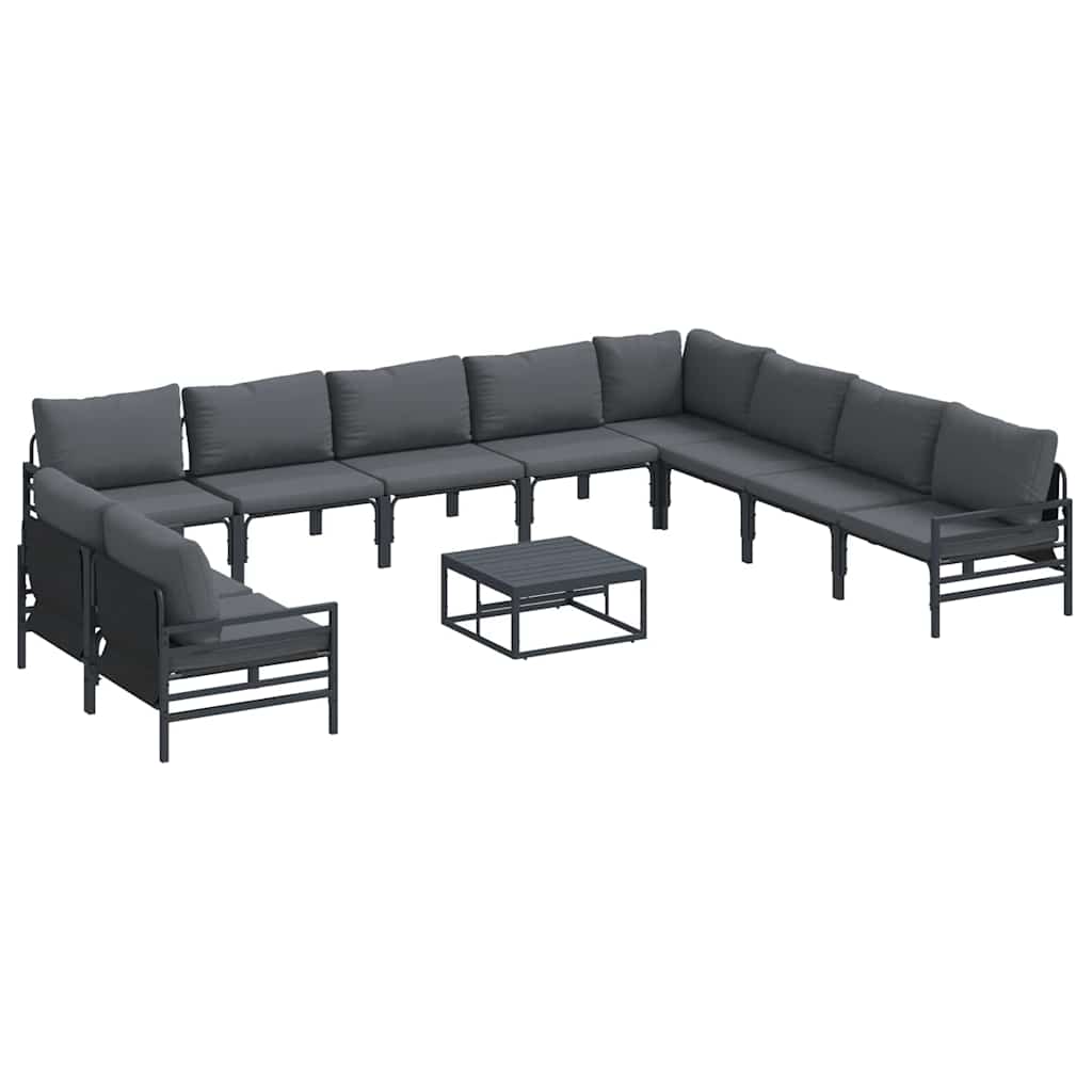 vidaXL Garden Sofa Set 11 pcs Anthracite Steel