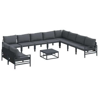 vidaXL Garden Sofa Set 11 pcs Anthracite Steel