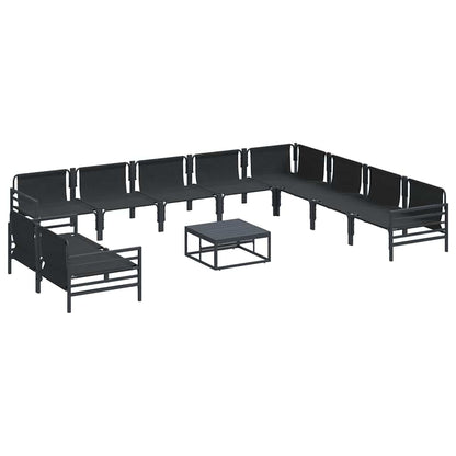 vidaXL Garden Sofa Set 11 pcs Anthracite Steel