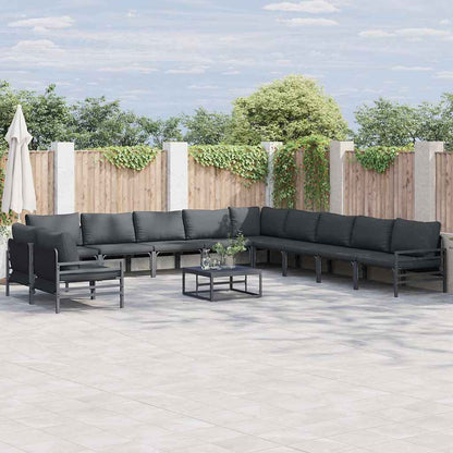 vidaXL Garden Sofa Set 11 pcs Anthracite Steel