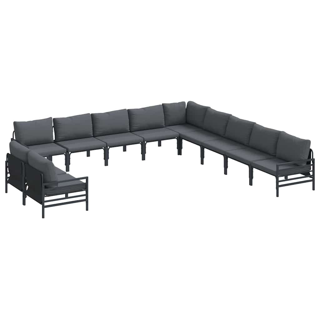 vidaXL Garden Sofa Set 11 pcs Anthracite Steel