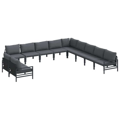 vidaXL Garden Sofa Set 11 pcs Anthracite Steel