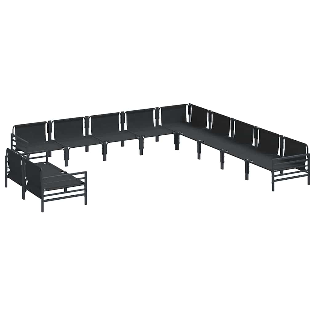 vidaXL Garden Sofa Set 11 pcs Anthracite Steel