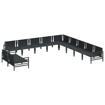 vidaXL Garden Sofa Set 11 pcs Anthracite Steel