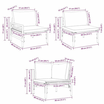 vidaXL Garden Sofa Set 11 pcs Anthracite Steel