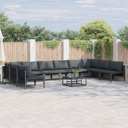 vidaXL Garden Sofa Set 11 pcs Anthracite Steel