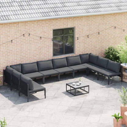 vidaXL Garden Sofa Set 11 pcs Anthracite Steel
