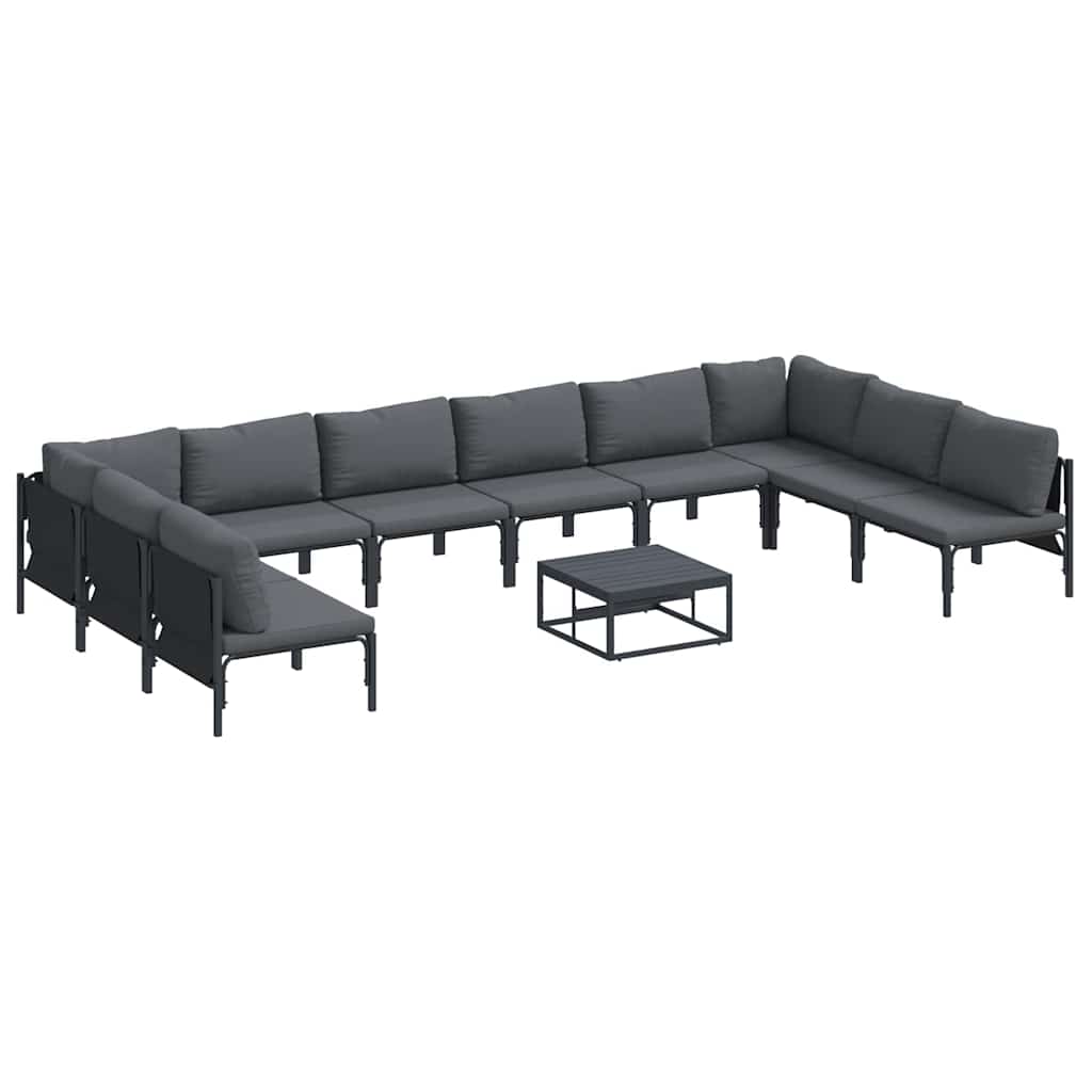 vidaXL Garden Sofa Set 11 pcs Anthracite Steel