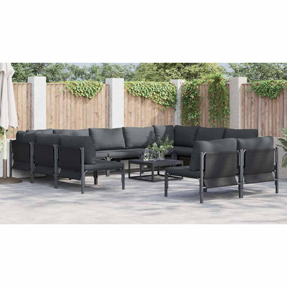 vidaXL Garden Sofa Set 11 pcs Anthracite Steel
