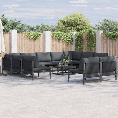 vidaXL Garden Sofa Set 11 pcs Anthracite Steel