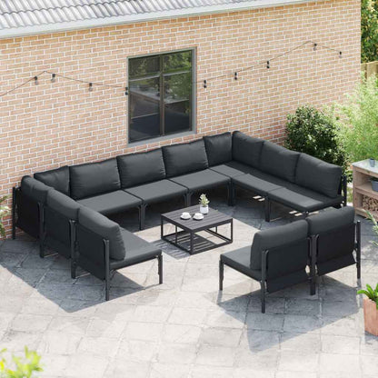 vidaXL Garden Sofa Set 11 pcs Anthracite Steel