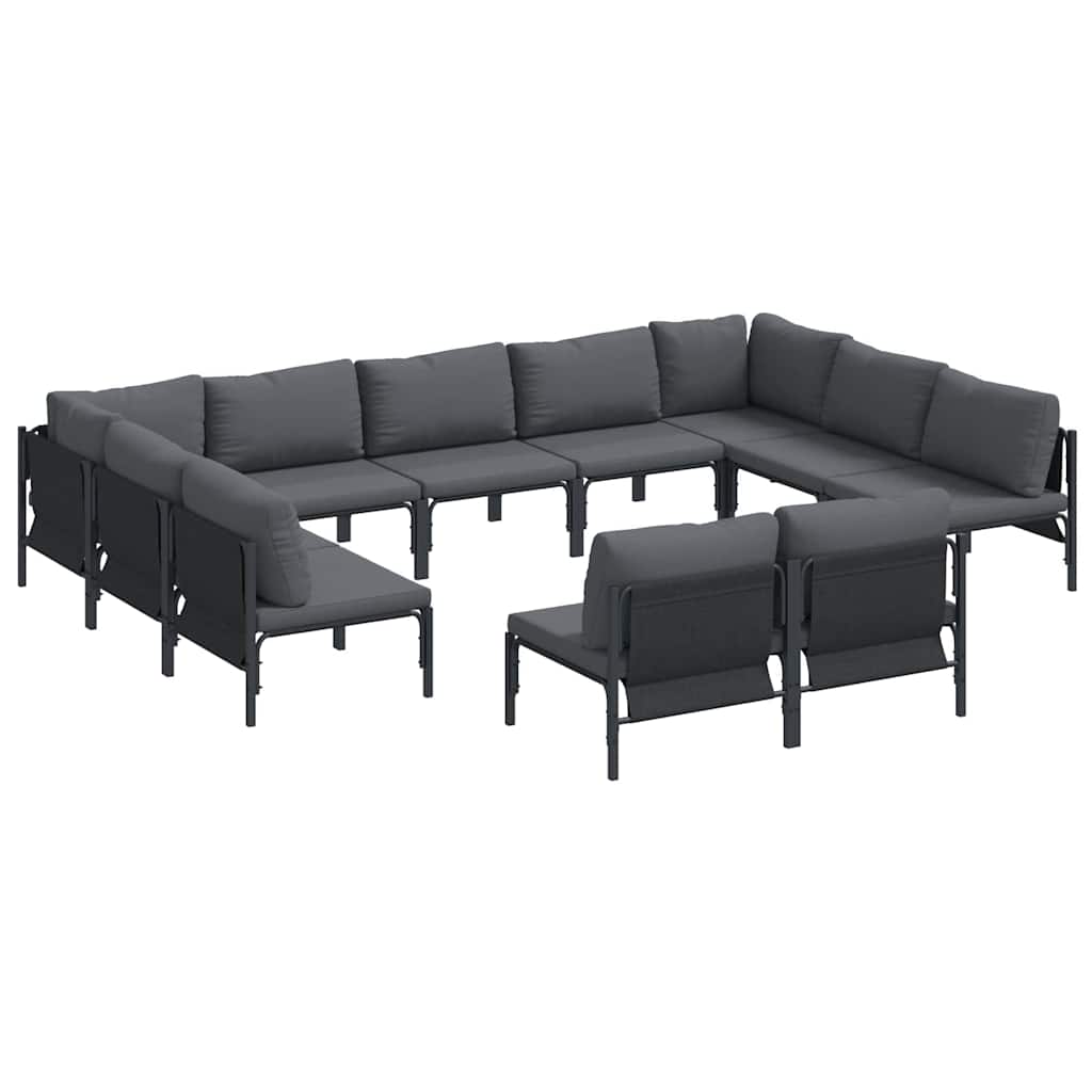 vidaXL Garden Sofa Set 11 pcs Anthracite Steel
