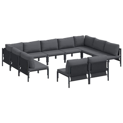 vidaXL Garden Sofa Set 11 pcs Anthracite Steel
