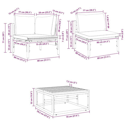 vidaXL Garden Sofa Set 14 pcs Anthracite Steel