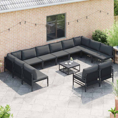 vidaXL Garden Sofa Set 13 pcs Anthracite Steel