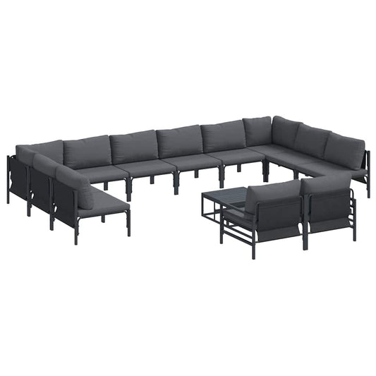 vidaXL Garden Sofa Set 13 pcs Anthracite Steel