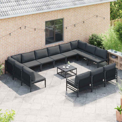 vidaXL Garden Sofa Set 13 pcs Anthracite Steel