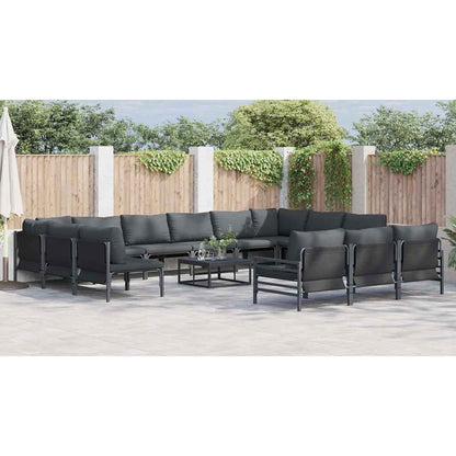 vidaXL Garden Sofa Set 14 pcs Anthracite Steel
