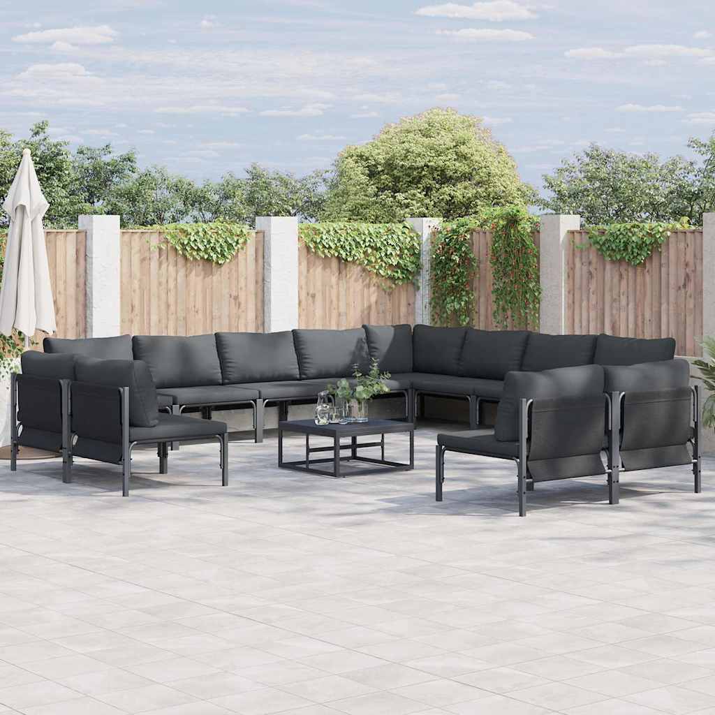 vidaXL Garden Sofa Set 13 pcs Anthracite Steel