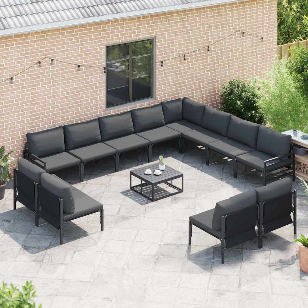 vidaXL Garden Sofa Set 13 pcs Anthracite Steel