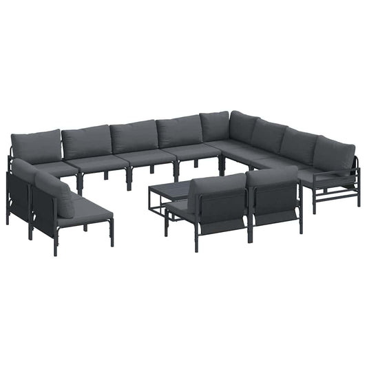 vidaXL Garden Sofa Set 13 pcs Anthracite Steel