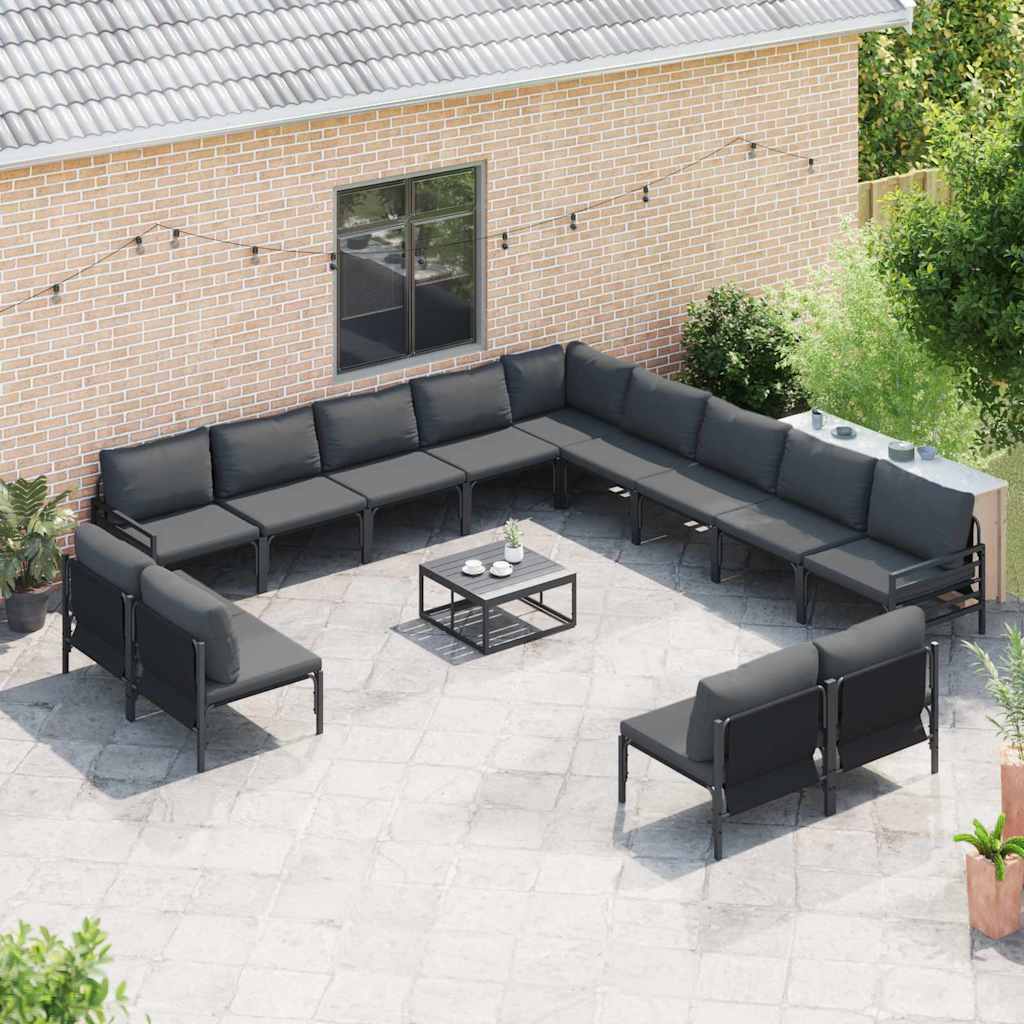 vidaXL Garden Sofa Set 13 pcs Anthracite Steel