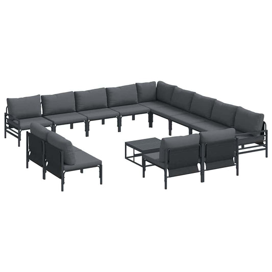 vidaXL Garden Sofa Set 14 pcs Anthracite Steel