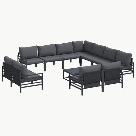 vidaXL Garden Sofa Set 12 pcs Anthracite Steel
