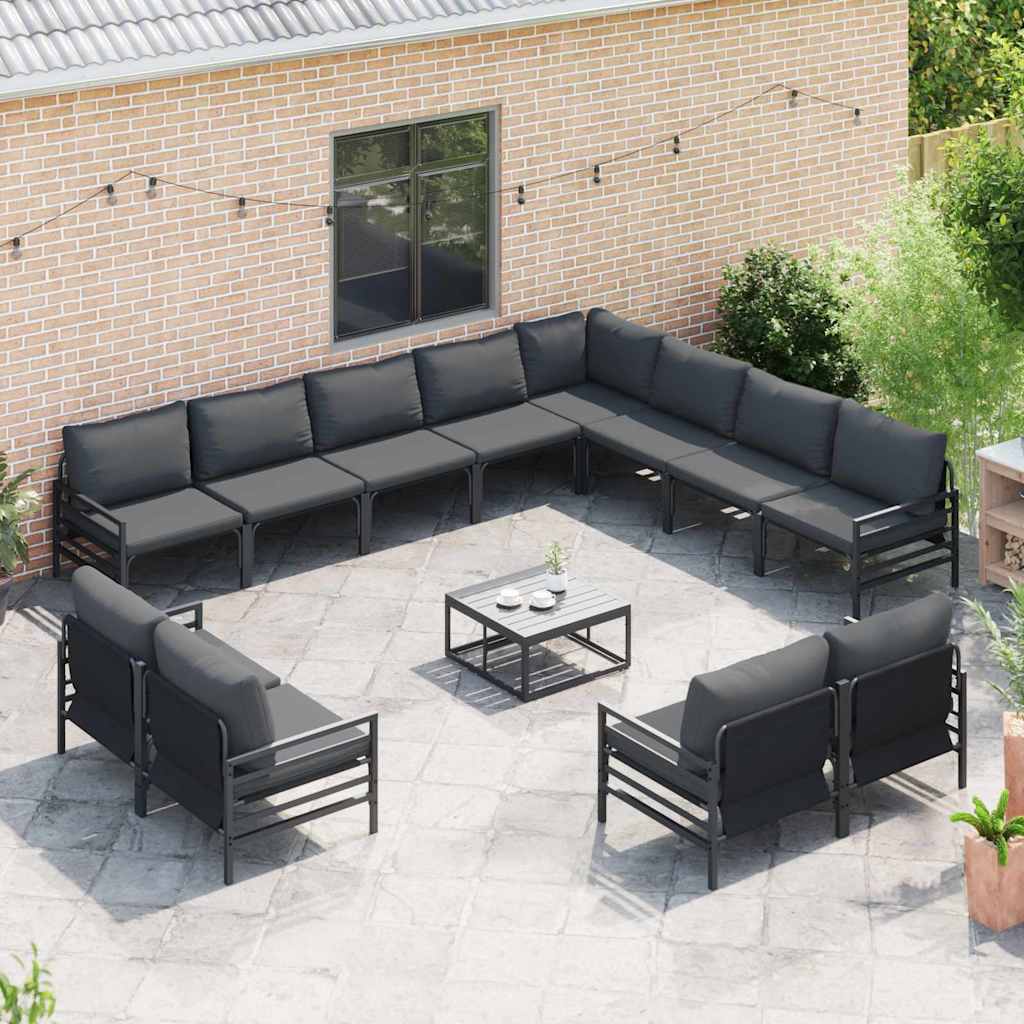 vidaXL Garden Sofa Set 13 pcs Anthracite Steel