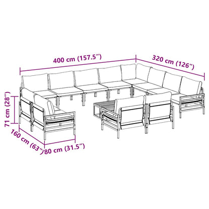 vidaXL Garden Sofa Set 13 pcs Anthracite Steel