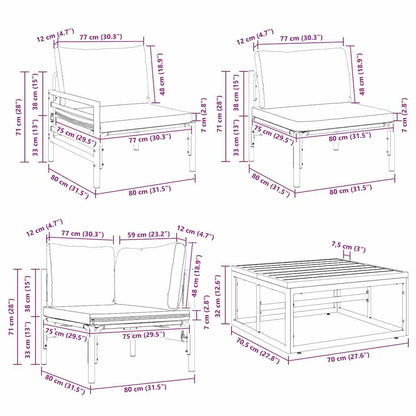 vidaXL Garden Sofa Set 13 pcs Anthracite Steel