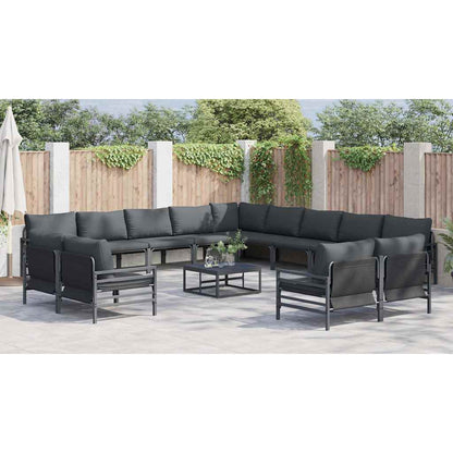 vidaXL Garden Sofa Set 14 pcs Anthracite Steel