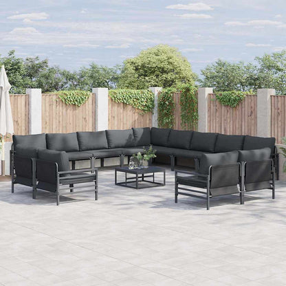 vidaXL Garden Sofa Set 14 pcs Anthracite Steel