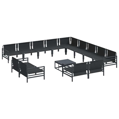 vidaXL Garden Sofa Set 14 pcs Anthracite Steel