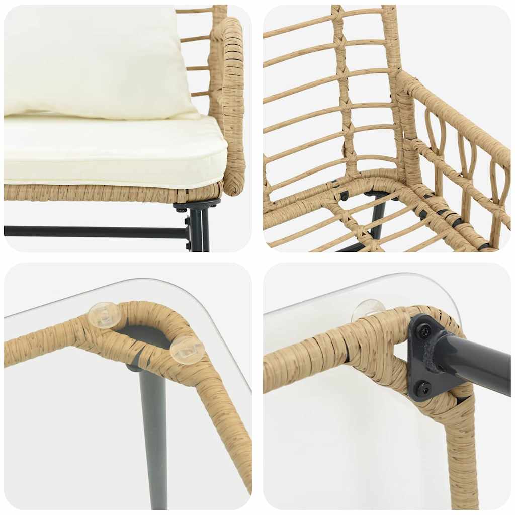 vidaXL Garden Furniture Set 4 pcs Black and Anthracite Poly Rattan