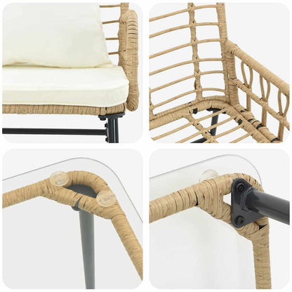 vidaXL Garden Furniture Set 4 pcs Black and Anthracite Poly Rattan