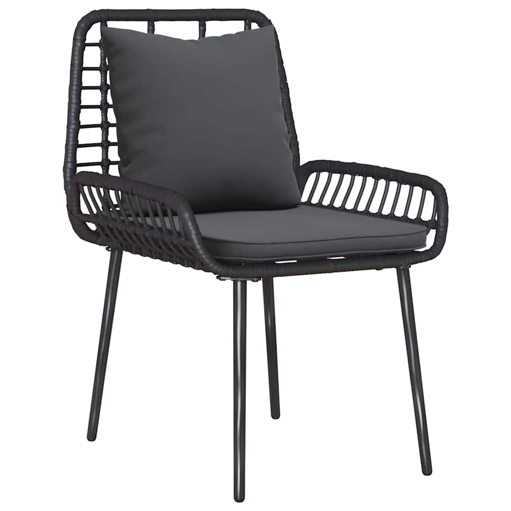 vidaXL Garden Furniture Set 4 pcs Black and Cream Poly Rattan