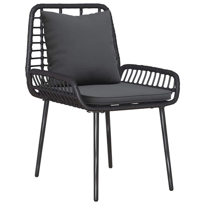 vidaXL Garden Furniture Set 4 pcs Black and Cream Poly Rattan