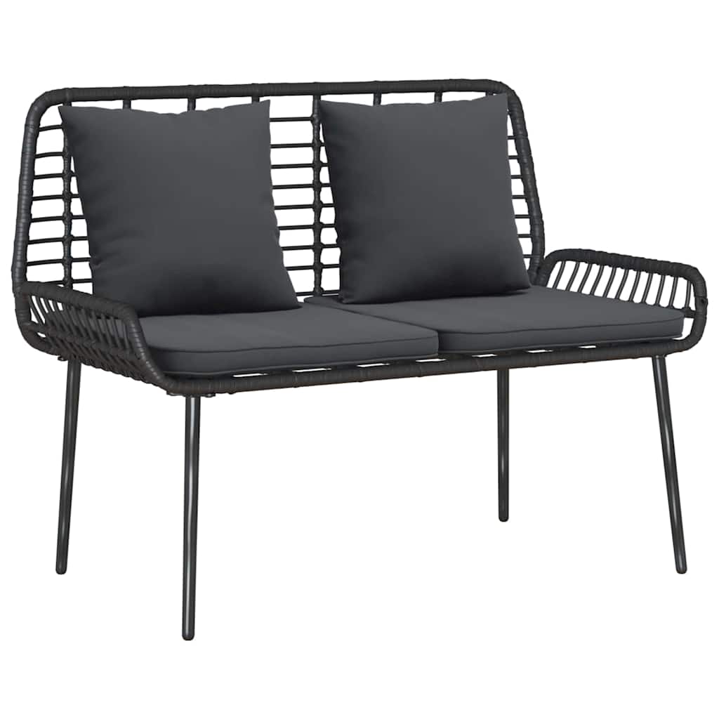 vidaXL Garden Furniture Set 4 pcs Black and Cream Poly Rattan