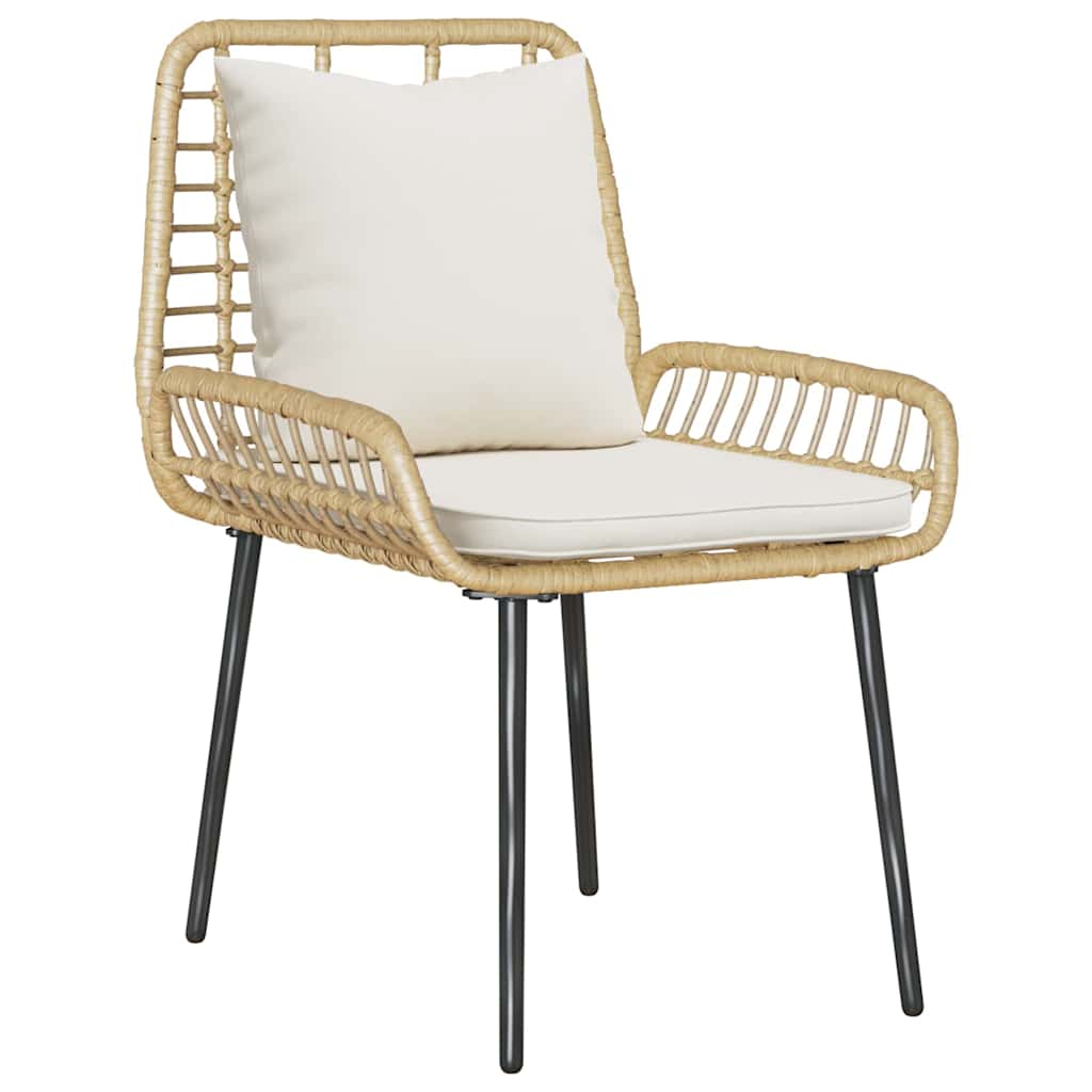 vidaXL Garden Furniture Set 4 pcs Black and Cream Poly Rattan