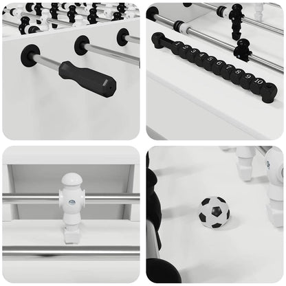 vidaXL Foosball Table White 146.5 x 74 x 85 cm Engineered Wood