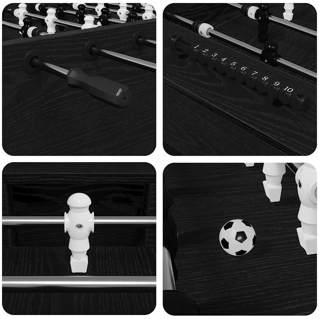 vidaXL Foosball Table Black Oak 146.5 x 74 x 85 cm Engineered Wood