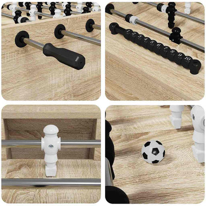 vidaXL Foosball Table Sonoma Oak 146.5 x 74 x 85 cm Engineered Wood