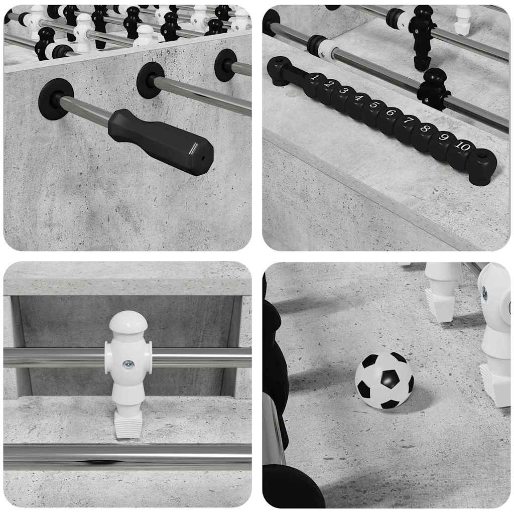vidaXL Foosball Table Concrete Grey 146.5 x 74 x 85 cm Engineered Wood